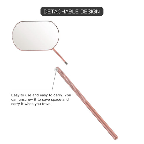 Pretty Memory Lash Mirror - 2.2 Inches Stainless Steel Makeup Eyelash Mirror, Lash Extensions Accessories, Rose Gold