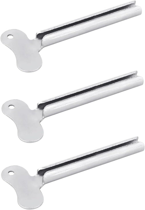 SelHeng 3 Pcs Silver Metal Tube Squeezer Keys, Tube Toothpaste Squeezer Keys Metal