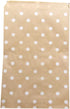 N'icePackaging 20 Qty 4" x 6" Decorative Flat Paper Gift Bags, White Polka-Dot on Brown Kraft Bags