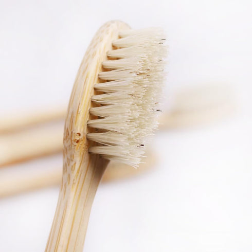 Bamboo Toothbrush with Medium Boar Bristles, Natural Toothbrush, Environmentally Friendly (8 Pieces)