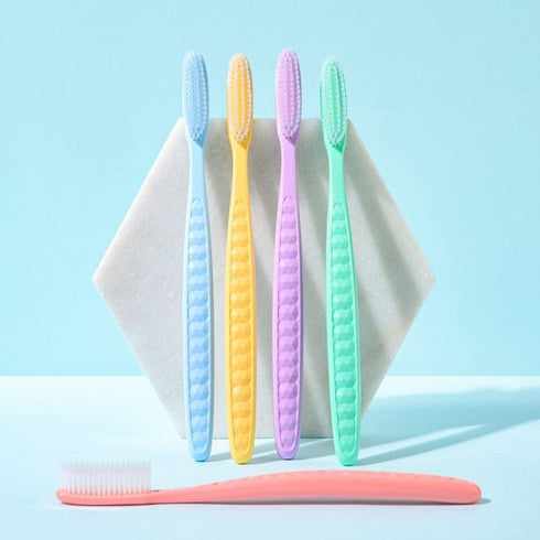 Toothbrushes Kit Set, 10pcs Extra Soft Head Jumbo Manual Toothbrush with 10pcs Brush Cap Cover and 5pcs Wall Holder