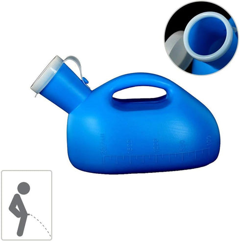 Urinals for Men, Spill Proof Portable Urine Bottle, 70 oz/2000 ml, Reusable Thick Plastic Pee Urinal