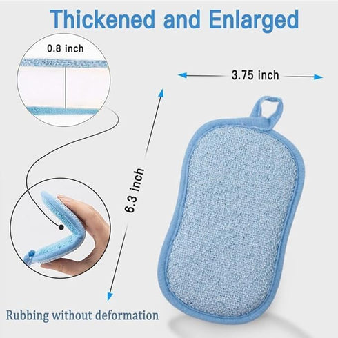 WANWLI 6-Pack) Dish Sponge Kitchen Sponges,Scrub Sponges,Double Sided Cleaning,Non Scratch,Ultra fine Fiber