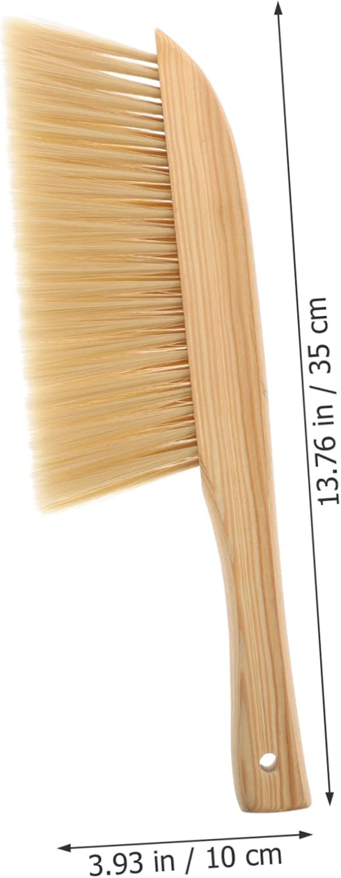 Practical Wooden Handle Bristle Bed Brush - Khaki, Multi-Functional Plastic Cleaning Brush for Delicate Fabrics
