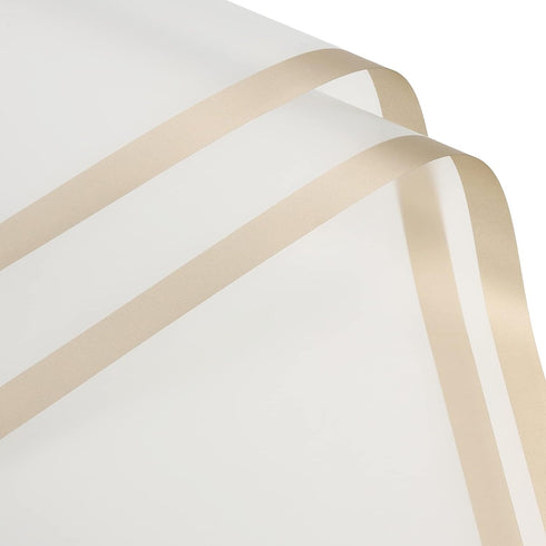 MECCANIXITY 10 Pcs Gold Edge Flower Wrapping Paper, Misty Grey 22.8x22.8 Inch, Waterproof for Florist Bouquet Supplies