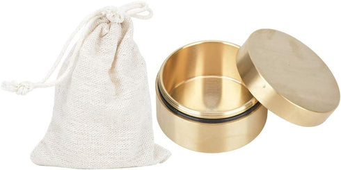 Round Storage Box Pill Case, Outdoor Waterproof Brass Container, Leakproof Mini Accessories for Travel