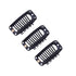 YANTAISIYU 24 pcs/lot 32mm 9-teeth Metal Wig Clips with Rubber Stopper, Invisible Hairpiece Accessories in Black