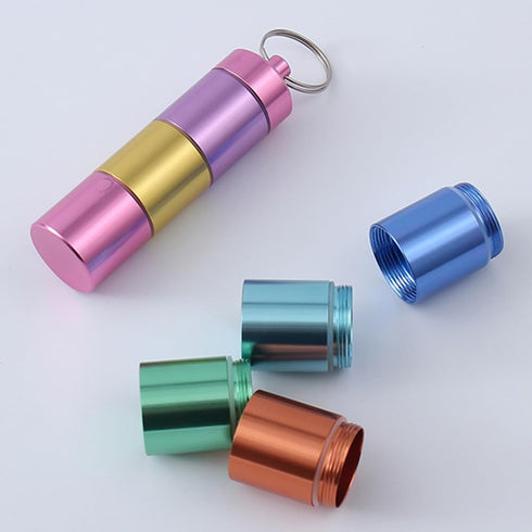 QKDS 7 1 Pill Box Organiser, Portable Weekly Pill Box, Day Times a Day Compartments Tablet Organiser Box, Rainbow Metal