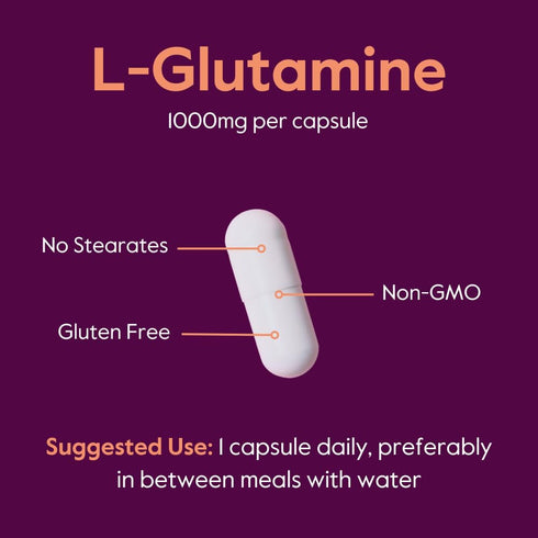 BESTVITE L-Glutamine 1000mg per Capsule (240 Capsules) - Maximum Strength Supplement