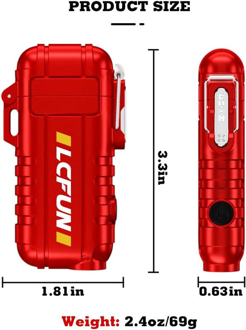LcFun Rechargeable Electric Plasma Lighter, Windproof Arc USB C Lighter for Camping Gear, Survival Kits, Tactical Gear,