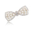 Silver Korean Style Hair Barrettes with Crystal Rhinestones and Butterfly Pearls Hair Clips for Women (1Pcs)