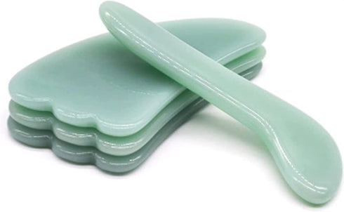 MESKEL Set 4) Gua sha Scraper Board Natural Jade Guasha Stone Board Facial Eye Guasha Plate Jade Face Massager Scraper