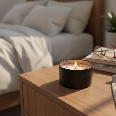 Mivra Zyora Scented Candles for Home, Portable Travel Tin Lavender Aromatherapy Candle Natural Soy Wax, Light Lavender