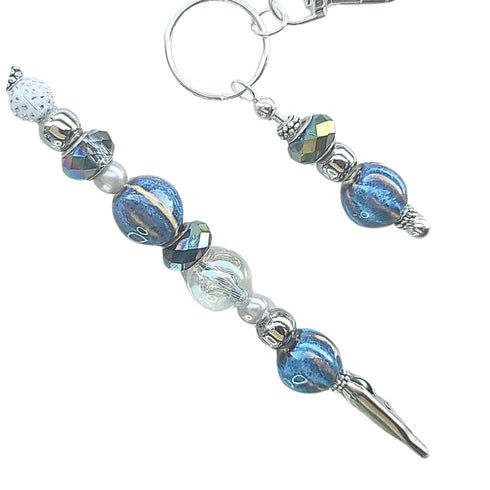 Set LUX Clips (Winter Blue) & Keychain Metal Wire Joint Clamp with Pen Clip Extendable for Mechanics Home Automobile