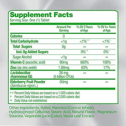 Culturelle Immune Defense Probiotic with Vitamin C, D, Zinc + Elderberry, 30 Count, Non-GMO for Kids 3+