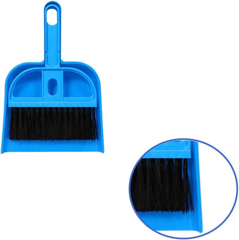Mini Dustpan and Broom Set 1 Pcs Portable Plastic Brush Set (Blue) for Home Kitchen Sweeper Table Desk Office