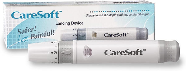 CareSoft Lancing Device - Compatible with Most Round/Universal Diabetic Lancets & CareSens Blood Glucose Monitoring Kit