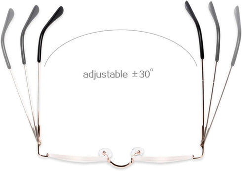Half Frame Reading Glasses, Spring Hinge Half Moon Readers for Men and Women