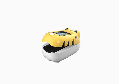 Child Pulse Oximeter Blood Oxygen Saturation Monitor, Yellow, Neck/Wrist Cord, Batteries Included