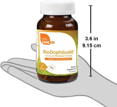 Zahler Biodophilus, 60 Billion Live Cultures, Supports Digestive Health, 30 Capsules