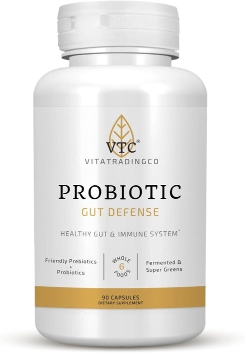 VitaTradingCo. Probiotic Gut Defense, 1 Billion CFU with Whole Food Base, 90 Capsules for Gut Health