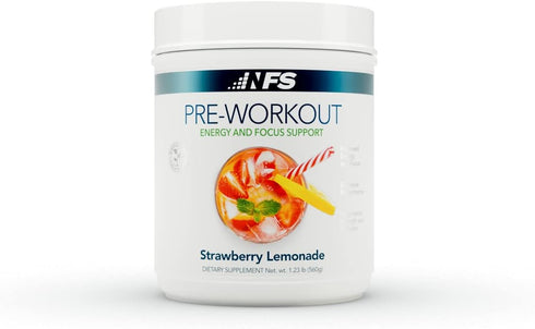 NF Sports Pre-Workout, Supports Energy, Cognitive Function, Strength, Strawberry Lemonade Flavor, 25 Servings