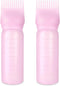 6 Ounce Root Comb Bottle Applicator, 2 Pack Oil Applicator for Hair Dye, Hairstyling, and Oiling (Pink)