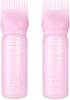 6 Ounce Root Comb Bottle Applicator, 2 Pack Oil Applicator for Hair Dye, Hairstyling, and Oiling (Pink)