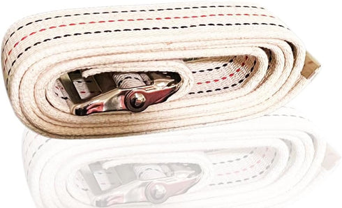 EMI 60" White Gait Transfer Belt - Comfortable Cotton Belt for Patients, Metal Buckle