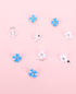 Wecoe 20 Pcs Small Blue White Flower Hair Clips, Tiny Mini Clips for Hair, Cute Decorative Hair Clips for Girls