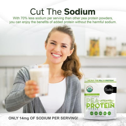 Pea Vegan Protein Powder 16oz - 100% Plant Based, Low Sodium, Gluten Free & Keto Friendly