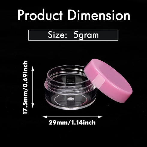 3 Gram Sample Containers with Lids, 100 Count Tiny Jars, Empty Lip Balm Containers, Mini Cosmetic Travel Containers