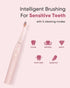 MySmile DY156 Electric Toothbrush for Adults - Rechargeable Sonic Toothbrush with 3 Brush Heads, Pink