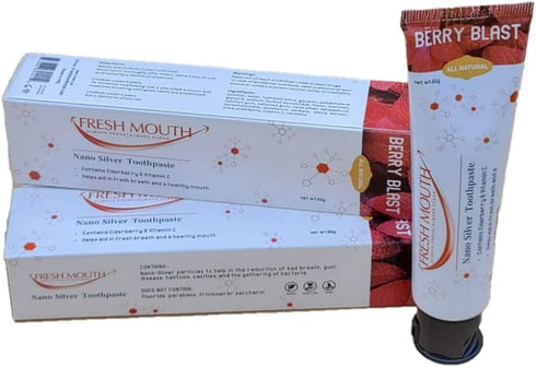 FRESH MOUTH Nano Silver Toothpaste, Berry Blast, 65g