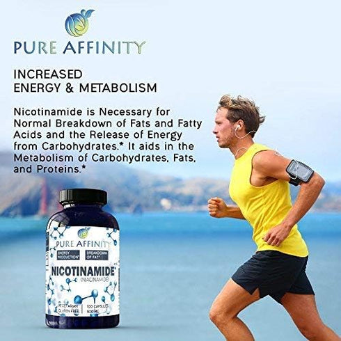 200 Count B3 Nicotinamide 500 mg, Flush-Free Niacin for Energy Booster, Cell Regenerator, Anti-Aging (200 Ct)
