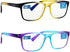 K KENZHOU 2 Pack Multifocus Reading Glasses for Men Women, Blue Light Blocking Readers & Computer Eyeglasses