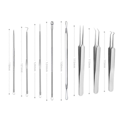 Pinkiou Blackhead Removers | 8-in-1 Acne Extractor Tool Kit for Face and Nose | Blemish Removal Skincare