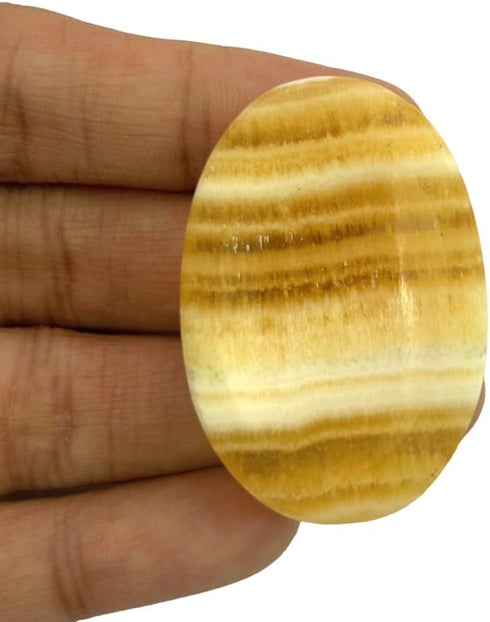 crystalmiracle Calcite Worry Stone, Crystal Healing Reiki Feng Shui Pocket Thumbstone for Positive Energy Gift