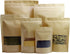 100pcs Kraft Paper Stand Up Pouches, Ziplock Food Storage Bags with Matte Window, Reusable, Heat-Sealable
