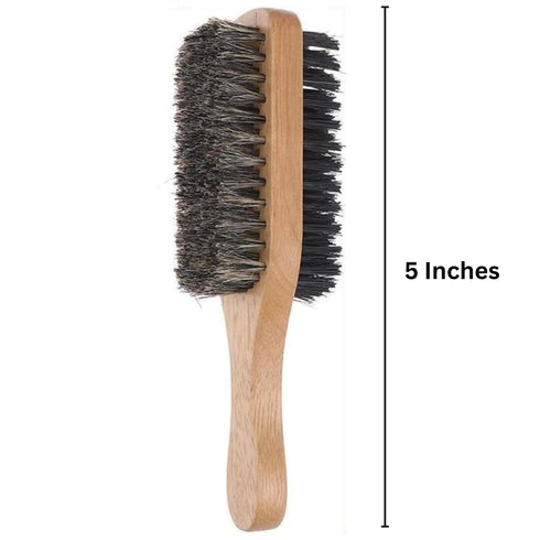 Omwah Double Sided Facial Hair Brush for Beard Shaving and Barber Use