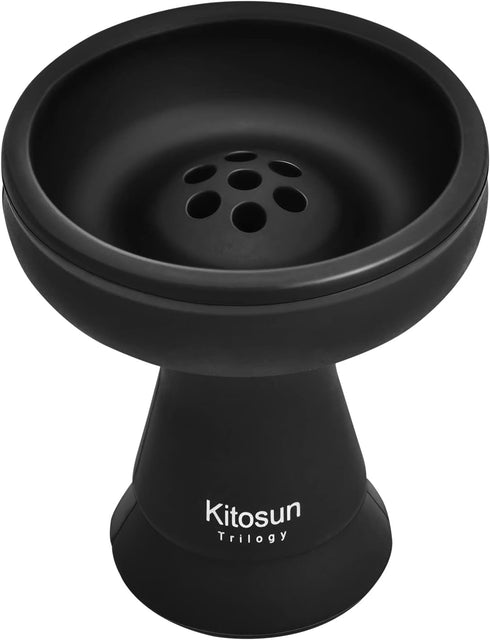 Silicone Hookah Bowl, Kitosun Silicone Phunnel Bowl with 7 Holes, Black Color Replacement for Clay & Ceramic