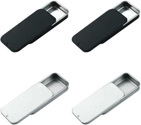 4 Pcs Empty Slide Top Metal Tin Containers for Candies, Jewelry, Crafts, Pills, Lip Balm Storage Kit
