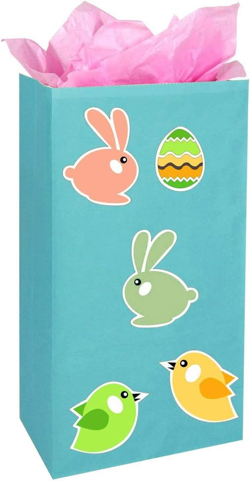 KEYYOOMY Small Teal Blue Paper Bags, Teal Blue Party Favor Bags, 24 CT, 9.4 x 5.1 x 3.1 In