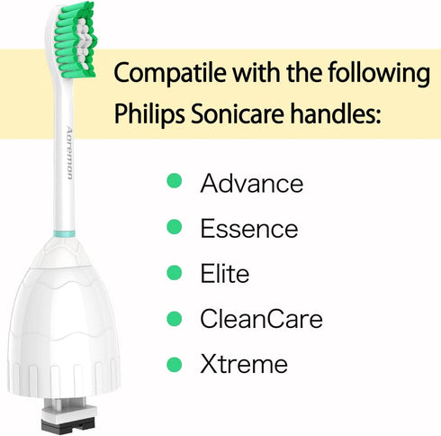 Aoremon Replacement Toothbrush Heads for Philips Sonicare E-Series Essence HX7022/66 and other Screw-on Electric Toothbrush Model, 6 Pack
