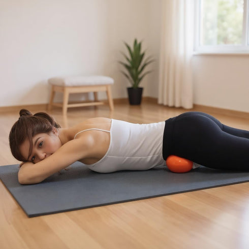 TWAKYIS 4 Inch Yoga Massage Ball Smooth Ball Adjustable Firmness Massage Roller Balls for Back, Neck & Floor Therapy