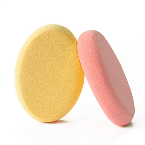 Oval Puff 2 Packs, Skin Tone and Pink Makeup Egg Air Cushion Puff for Foundation