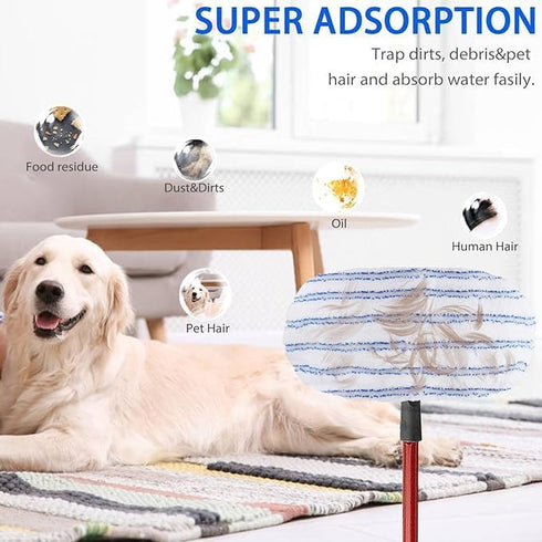 SavStor 10 Pack 15x8 Inch Microfiber Mop Pads Covers Replacement Compatible with Oceda,Terry Cloth Mop Refills Pads