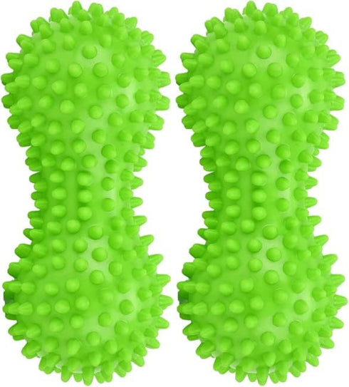 Therapist's Choice Pack 2 Set of Soft Spiky Massage Peanut Balls, Stress Reflexology, Porcupine Sensory Peanut Ball