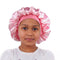 Sleep Cap for Kids Satin Hair Scarf, Girls Night Head Wrap Floral Silk Nightcap Light Pink