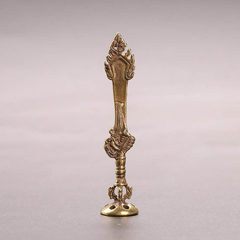 UCCKEYI Brass Retro Sword Carving Smoking Pipe Tamper Tobacco Tamping Tool Press Artware
